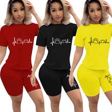 Two Piece Set Female Tracksuit Women O-Neck Summer t Shirt and Short Pants Casual Outfits Print Tops Shirts Shorts Pant Suits 2024 - buy cheap