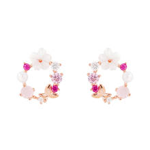 exquisite Elegant wreath Fashion Stud Earrings Prevent Allergy Handmade High Quality Lovely female Tiny Ear Studs Fashion Simple 2024 - buy cheap