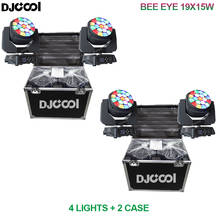 Libre deber 4 luces/2 caso escenario cabeza Ojo de abeja luz 19x15w RGBW 4in1 Quad LED luz profesional DJ acontecimiento Club 2024 - compra barato