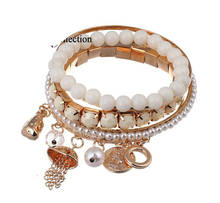 Trendy Pearl tassel layers bracelets for women bijoux Crystal No.5  Luxury pearl Bracelet pulseiras feminina gift jewelry 2024 - buy cheap