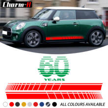 2pieces for mini cooper 60 years side decal racing stripes skirt sticker f56 f55 f60 f54 jcw r55 r60 r50 r52 r53 r56 accessories 2024 - buy cheap