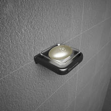 Black Bathroom Soap Dish Wall Mounted Aluminum Soap Holder with Glass Part No Drilling Soap Box Bathroom Accessories 2024 - buy cheap