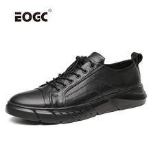 Zapatos informales de cuero Natural de alta calidad para hombre, calzado plano transpirable para exteriores, con cordones, talla grande 2024 - compra barato