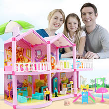 DIY семейный кукольный домик, игрушки ручной работы, кукольный домик для детей, миниатюрный кукольный домик, замок, миниатюрные игрушки для детей, подарок 2024 - купить недорого