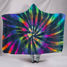 Colorful Neon Black Tie Dye 3D Printed Wearable Blanket Adults For Kids Various Types Hooded Blanket Fleece blanket 01 2024 - buy cheap