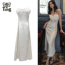 Пикантное белое Клубное платье Tingfly, женское винтажное летнее платье-миди на бретелях с оборками, уличная одежда 2024 - купить недорого