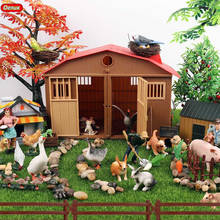 Oenux Zoo Farm Family Simulation Farmer Cow Hen Horse Pig Poultry Animals Model Action Figures PVC Lovely Educational Kids Toy 2024 - buy cheap
