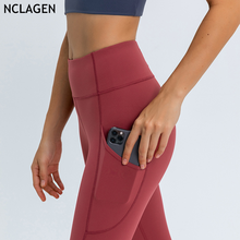 NCLAGEN-mallas deportivas de cintura alta para mujer, pantalones de Yoga con bolsillo, mallas deportivas para gimnasio, pantalones de chándal para entrenamiento, Capris para correr 2024 - compra barato