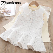 Thunderers Spring Autumn Kids Dress For Girls Sleeveless Lace Children Pleated Dresses Elegant Girls Dresses Clothes Size 24M-6Y 2024 - buy cheap