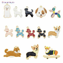 13pcs Mix enamel dog charm animal dog  jewelry making fashion earring pendant bracelet necklace dog charms for jewelry findings 2024 - buy cheap