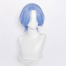 Anime SK Langa Cosplay Wig Light Blue Short Straight Middle Part Mullet Heat Resistant Hair Role Play SK8 the Infinity SK Eight 2024 - buy cheap