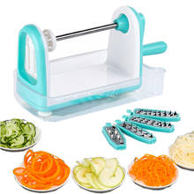 5 Blades Vegetable Spiralizer Cuuter Spiral Slicer Grater Peeler Spaghetti Maker with Food Container for Noodles Kitchen Tools 2024 - buy cheap