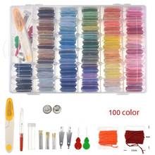 100/96 Colors Scissors Embroidery Thread Knitting Sewing Tool KitCross Stitch Kits Craft Kit With Threader Needles Storage Box 2024 - buy cheap