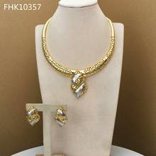 Yuminglai-joyería fina de Dubái para mujer, exquisitos conjuntos de joyas, collar y pendientes, FHK10357 2024 - compra barato