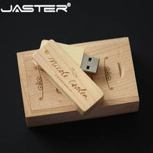 JASTER hot selling creative Rotate Wooden USB+BOX pen drive(over 10pcs free LOGO) USB 2.0 4GB 8GB 16GB 32GB 64GB USB flash drive 2024 - buy cheap