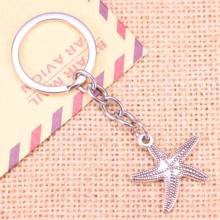 20pcs New Fashion Keychain 25x26mm marine starfish Pendants DIY Men Jewelry Car Key Chain Ring Holder Souvenir For Gift 2024 - buy cheap