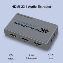 Adaptador de Audio 4k, Extractor de Audio HDMI 2x1, convertidor SPDIF RCA, salida Jack de 3,5mm con cable dc 2024 - compra barato
