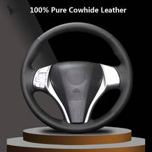 Black Genuine Leather Car Steering Wheel Cover for Nissan Teana Altima 2013-2016 X-Trail QASHQAI Rogue 2014 15 2016 Sentra Tiida 2024 - buy cheap