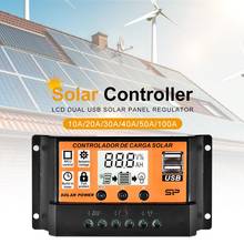 10/20/30/40/50/100A 12/24V PWM Solar Charger Controller Solar Panel Battery Voltage Regulator Controlador Dual USB LCD Display 2024 - buy cheap