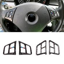 For BMW 3 Series E90 2005 2006 2007 2008 2009 2010 2011 2012 Carbon Fiber Steering Wheel Buttons Cover Trim 2024 - buy cheap
