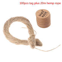 100Pcs  Round Handmade With Love Kraft Paper Hang Tags+20m Hemp Strings Garment Luggage Labels Mark Gift Paper Tags 2024 - buy cheap