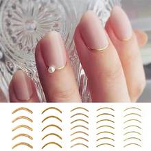 Multi-size Adhesive Manicure Stickers Nail Art DIY Decoration 3D Nail Sticker Gold Silver Black Stripe Lines Metal Strip Tape 2024 - buy cheap