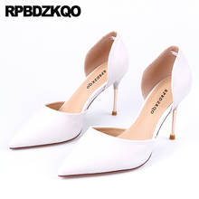 White Pointed Toe Thin Slip On 8cm Casual Stiletto Size 4 34 Ladies High Heels Shoes Pumps Scarpin Fashion Designer 2021 Yellow 2024 - buy cheap