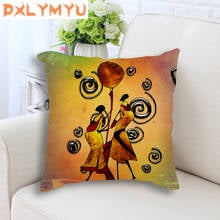 African Style Pillowcase Cotton Linen Cushion Cover Oil Painting Print Cushion Cover for Sofa Throw Pillow Case 45x45cm 2024 - buy cheap