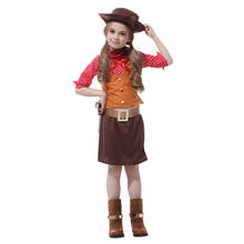 Girls Gun Slinger Costume Child Cowgirl Cowboy Costumes for Girl Halloween Purim Party Carnival Cosplay 2024 - buy cheap