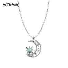 WYEAIIR-collar de plata de ley 925 para mujer, con piedra lunar, estrellas azules, creativo, a la moda 2024 - compra barato