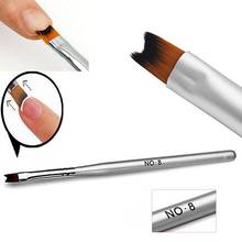 Дизайнерский акриловый УФ-гель для рисования ногтей, французский маникюр, ручка, серебряная кисть, кисти для ногтей, Серебряная ручка для ногтевой фототерапии 2024 - купить недорого