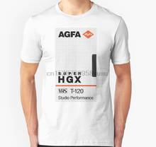 Мужская футболка с коротким рукавом VHS Agfa T 120 унисекс футболка с одним вырезом Женская футболка 2024 - купить недорого