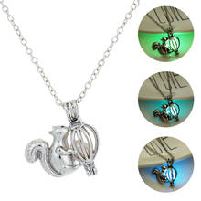 Glowing Squirrel Pendant Necklaces Women Luminous Stone Sliver Plated Necklace Glow in the Dark Necklaces Jewellery 2024 - buy cheap