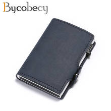 Bycobecy Men Credit Card Holders Business ID Card Case Fashion Automatic RFID Card Holder Aluminium Bank Card Wallets 2024 - buy cheap