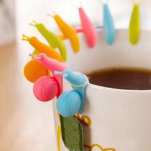 Cute Snail Shape Tea Bag Clip Cup Mug Tea Infusers Strainer Clips Party Decor Random Color Silicone Tea Bag Holder 2024 - buy cheap
