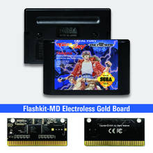 Роковые фурия-USA метки Flashkit MD никелевое золото схема на основе печатной платы для Sega Genesis Megadrive игровая консоль 2024 - купить недорого