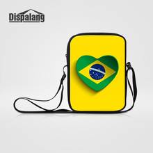 Dispalang Men's Mini Messenger Bag For Brazilian Football Fans Male Custom Image Crossbody Bags For Teen Boy Casual Shoulder Bag 2024 - buy cheap