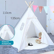 1.35M Large Teepee Tent Cotton Canvas Wigwam Children's Tent Kids Play House Girls Game House India Triangle Tent Room Decor 2024 - buy cheap