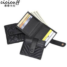 Men Short Wallets ID Credit Card Case Coin Holder Sheepskin Leather Wallet Thin Mini Purse Hasp Women Pocket Coin Purse Billfold 2024 - buy cheap