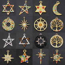 5pcs/lot Fabulous Rainbow Crystal Star Sun Moon Charm Fashion Pendant Wholesale Tree of Life Meteors diy Jewelry Making Charms 2024 - buy cheap