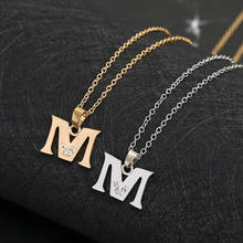 1 English letter M fashion lucky Monogram necklace 26 alphabet Initial sign mother friend family name gift necklace jewelry 2024 - buy cheap