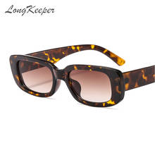 LongKeeper Men Rectangle Sunglasses Women 2020 Leopard  Summer Sun Glasses Ladies Retro Vintage UV400 oculos feminino 2024 - buy cheap