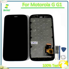 100% протестированный для Moto G G1 жк-дисплей с сенсорным экраном дигитайзер в сборе с рамкой для Motorola Moto G G1 XT1032 XT1033 2024 - купить недорого