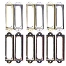 10Pcs Metal Label Pull Frame Handle File Name Card Holder For Furniture Cabinet Drawer Box Case Bin Antique Brass 2024 - buy cheap