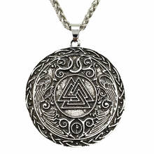 Ravens Odin Valknut Symbol Nordic Amulet Talisman Jewelry Viking Necklace Fleur De Vie On Back 2024 - buy cheap
