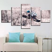 Canvas Prints Landscape Fashion Painting Decoration 5 Panel Skiing Modern Wall Art Cheap Framework Poster 2024 - buy cheap