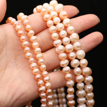 Perlas reales cultivadas en agua dulce, perlas rosas naturales irregulares, cuentas sueltas para la fabricación de joyas, accesorios para pulseras y collares DIY 2024 - compra barato