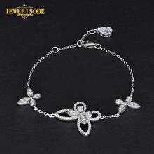 Jewepisode Butterfly 925 Sterling Silver Created Moissanite Diamond Wedding Party Pendent Necklace Fine Jewelry Drop Shipping 2024 - buy cheap