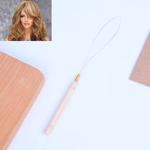 New Arrival 1PC Needle Threader Micro Rings Beads Loop High Quality Wooden Handle Hair Extension Hook Pulling Tool 2024 - buy cheap