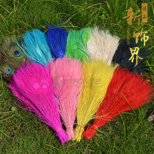 Diy Hand Indian Headdress Ornaments Clothing Props Solid Color 25-35cm Dyeing Peacock Feather 10pc/lot 2024 - buy cheap